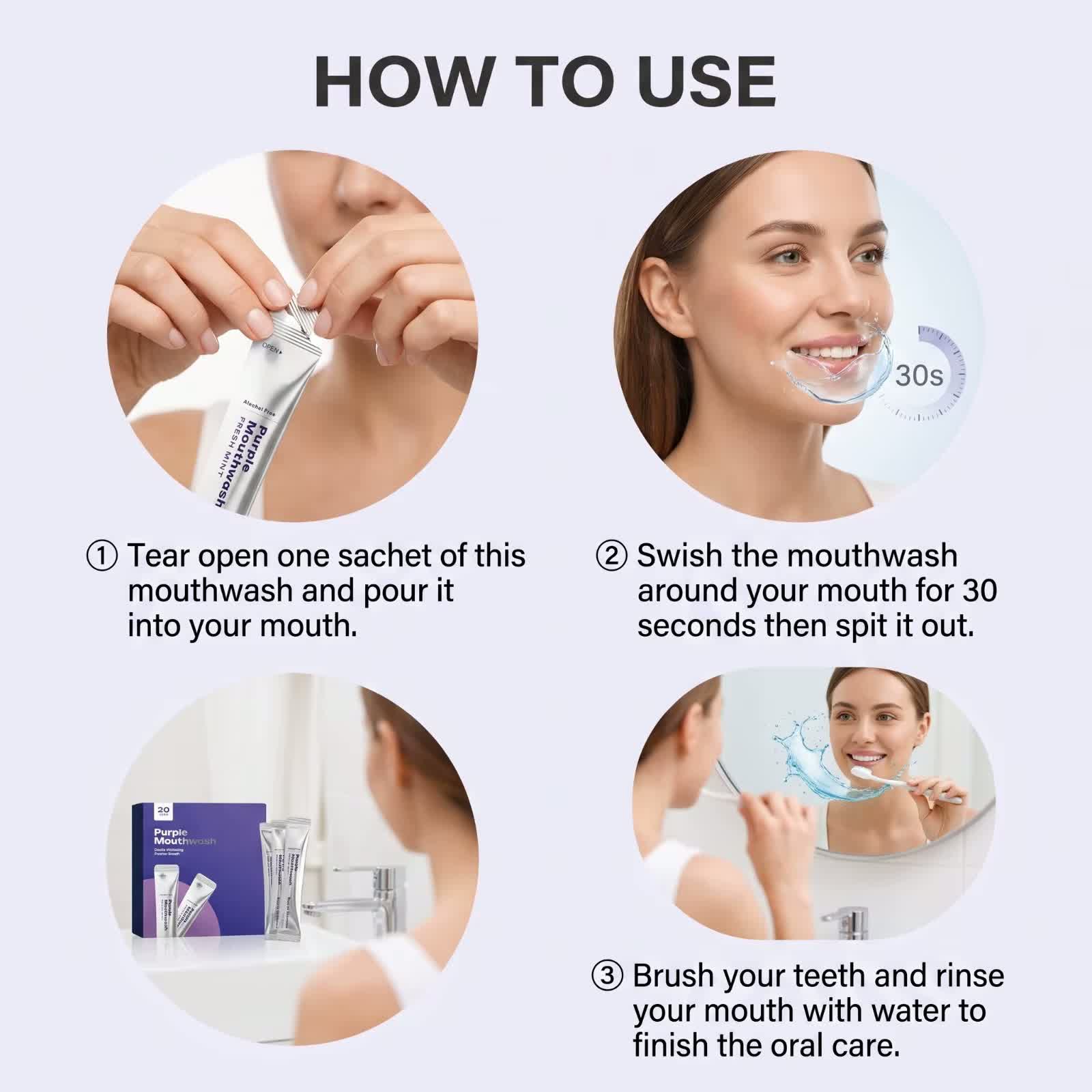 Mint purple mouthwash detail